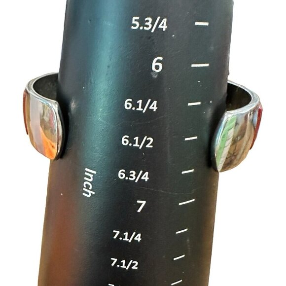 VTG Peck Peck Watch Cuff Bracelet‎ Natural Gemstone Cabochon Inlay Video 6.5 - Picture 8 of 9